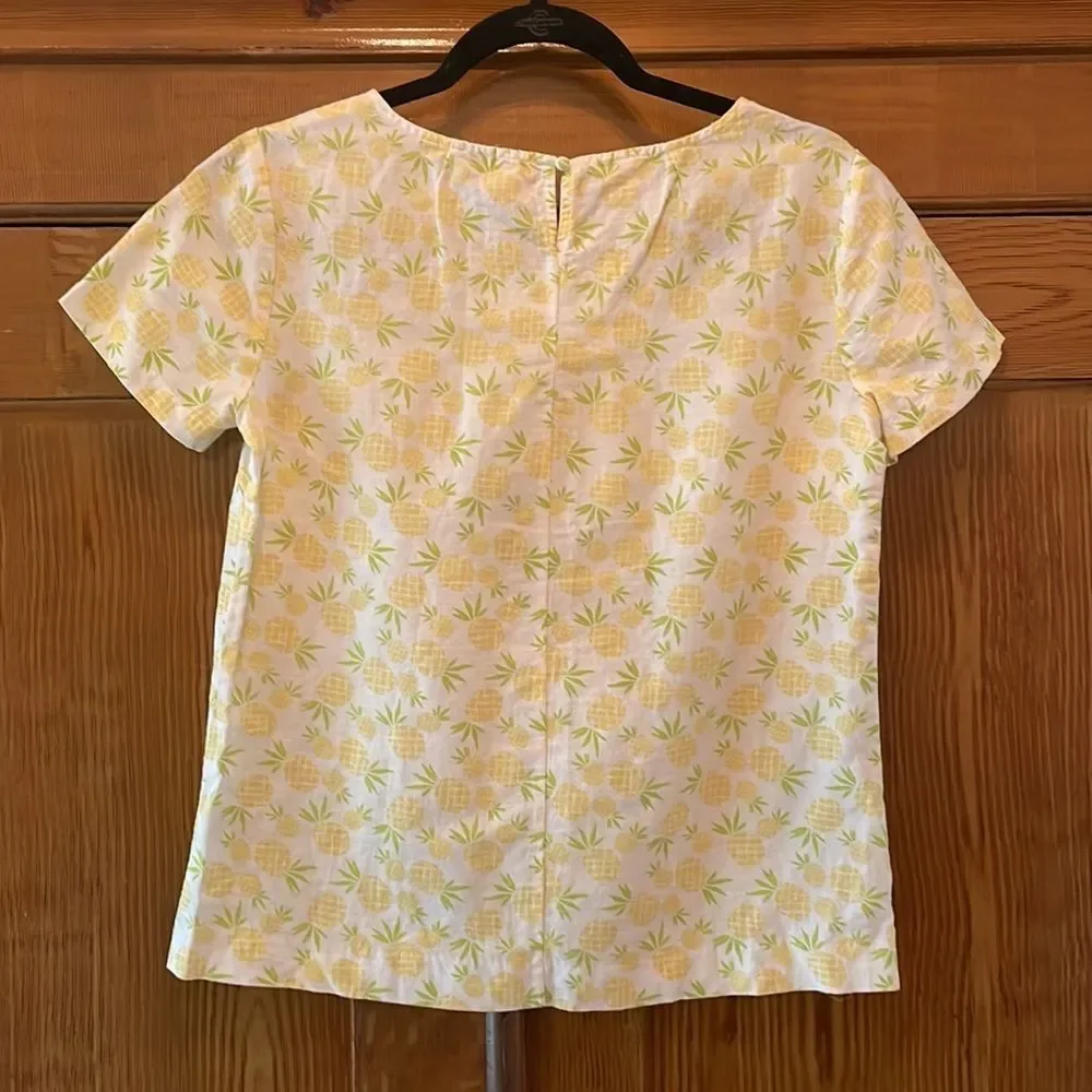 J. Crew Pineapple Print Linen Top XS
